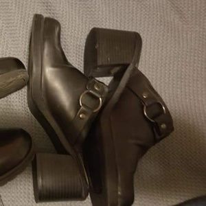 Heeled slip on booties